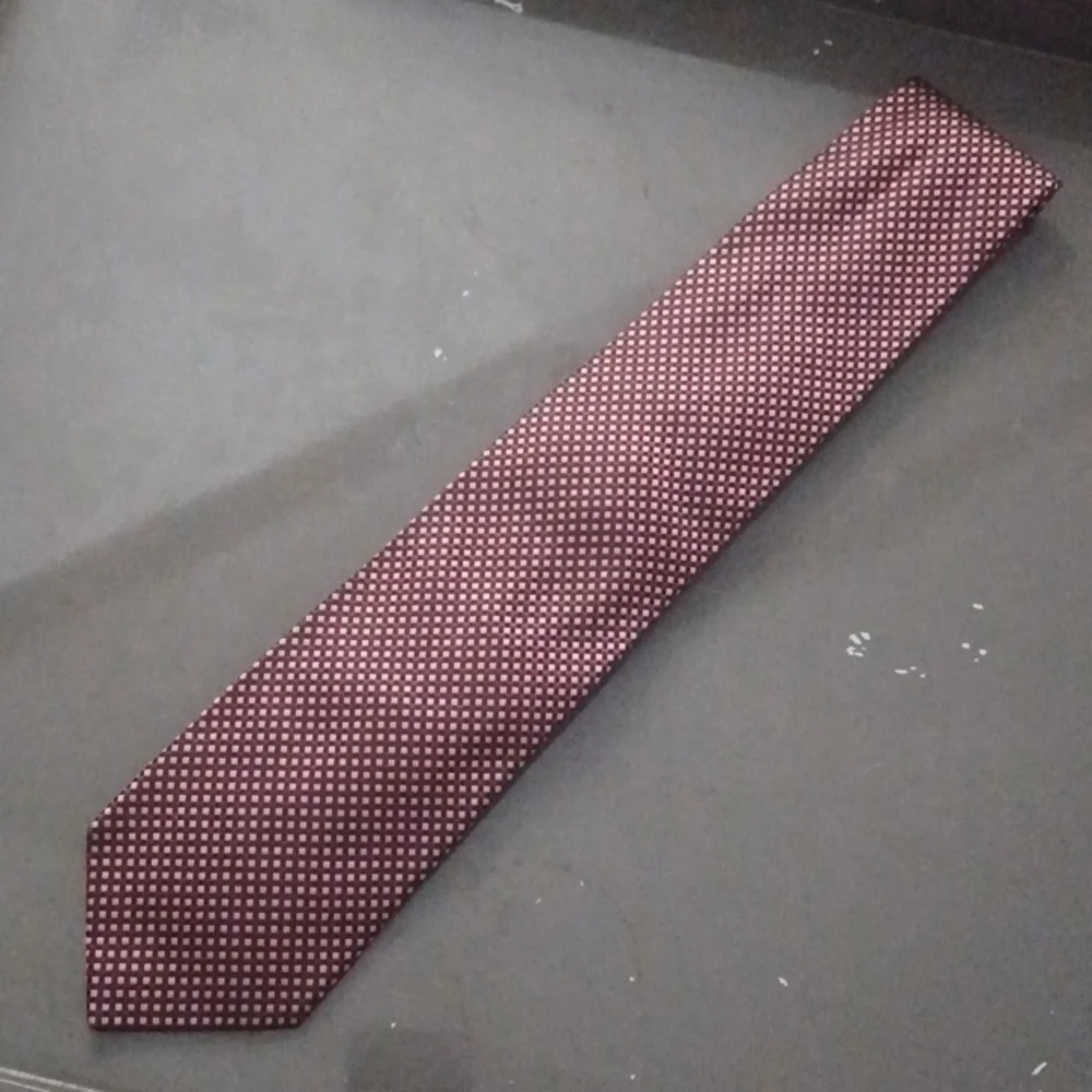 Joseph Abboud Burgundy, Brown and Pink Patterned Tie